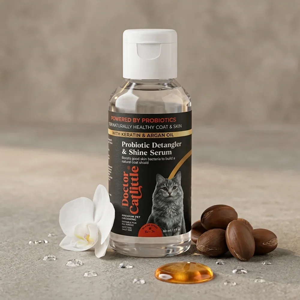 Doctor Catlittle Probiotic Detangler and Shine Serum Keratin & Argan Oil for Cats - Image 2