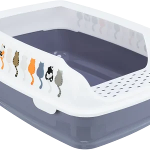 Trixie Delio Litter Tray with Rim for Cats (Grey/White)