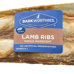 Barkworthies Lamb Ribs Dog Chew Treat - 15 ct Case - Case of 1