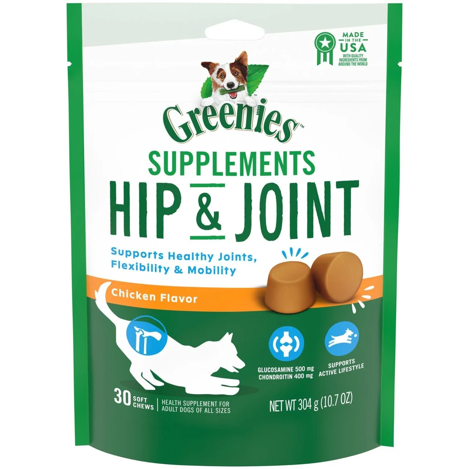 Greenies Hip & Joint Supplement for Dogs - 30 Count - 10.7 oz
