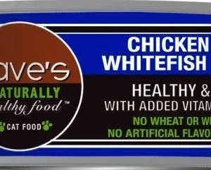 Dave's Pet Food Naturally Healthy Chicken & White Fish Dinner Canned Cat Food - 5.5 oz Cans - Case of 24