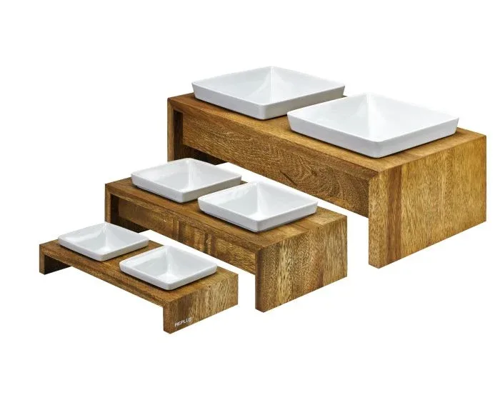 Artisan Double Wood Feeder Bamboo - Image 2