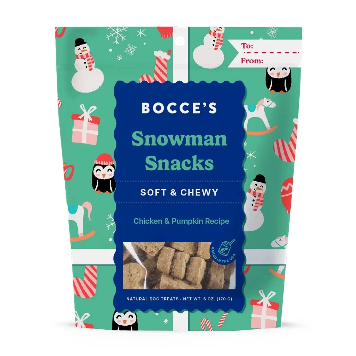 Bocce's Bakery Snowman Snacks Soft & Chewy Dog Treats - Image 2