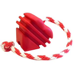 MKB Heart on a String Ultra-Durable Rubber Chew Dog Toy, Reward Toy, Tug Toy, and Retrieving Toy