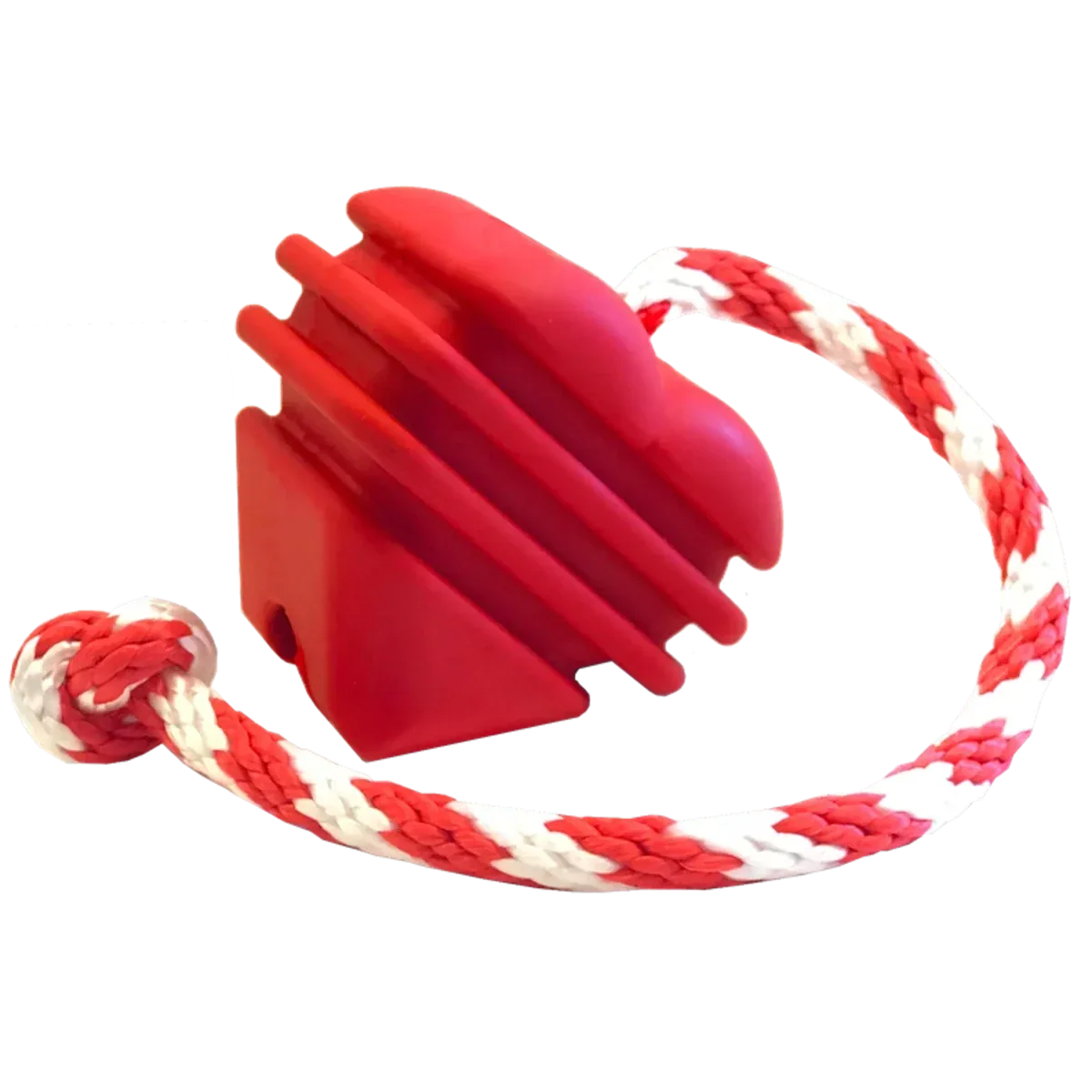 MKB Heart on a String Ultra-Durable Rubber Chew Dog Toy, Reward Toy, Tug Toy, and Retrieving Toy