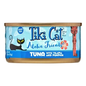 Tiki Cat Grain-Free Aloha Friends Tuna with Tilapia & Pumpkin Canned Cat Food - 3 oz Cans - Case of 12
