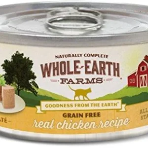 Whole Earth Farms Grain-Free Chicken Recipe Canned Cat Food - 2.75 oz Cans - Case of 24