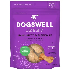 DOGSWELL Immunity and Defense Grain Free Jerky Chicken Soft and Chewy Dog Treats - 12 oz Bag