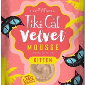 Tiki Cat Velvet Mousse Kitten Salmon Cat Food in Pouches - 2.4 oz Pouches - Case of 12