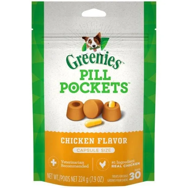 Greenies Pill Pockets for Dogs Chicken Capsule - 7.9 oz - 30 Count