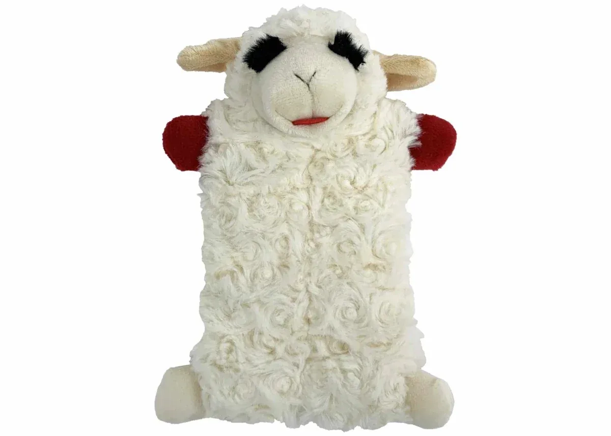 Multipet Lamb Chop Squeaker Mat Plush Dog Toy 9 in - Image 2