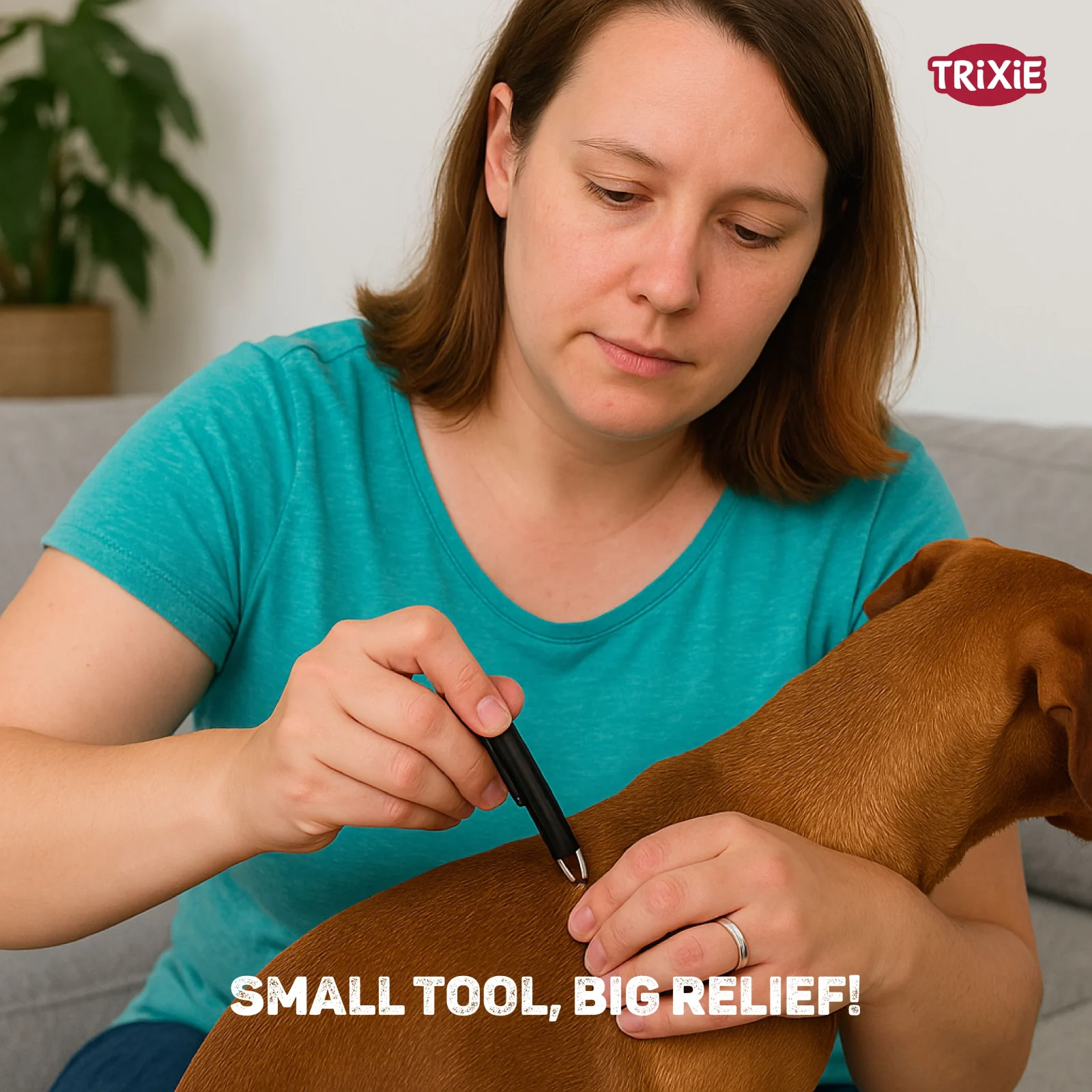 Trixie Tick Tweezers Plastic for Cats and Dogs (Teal)