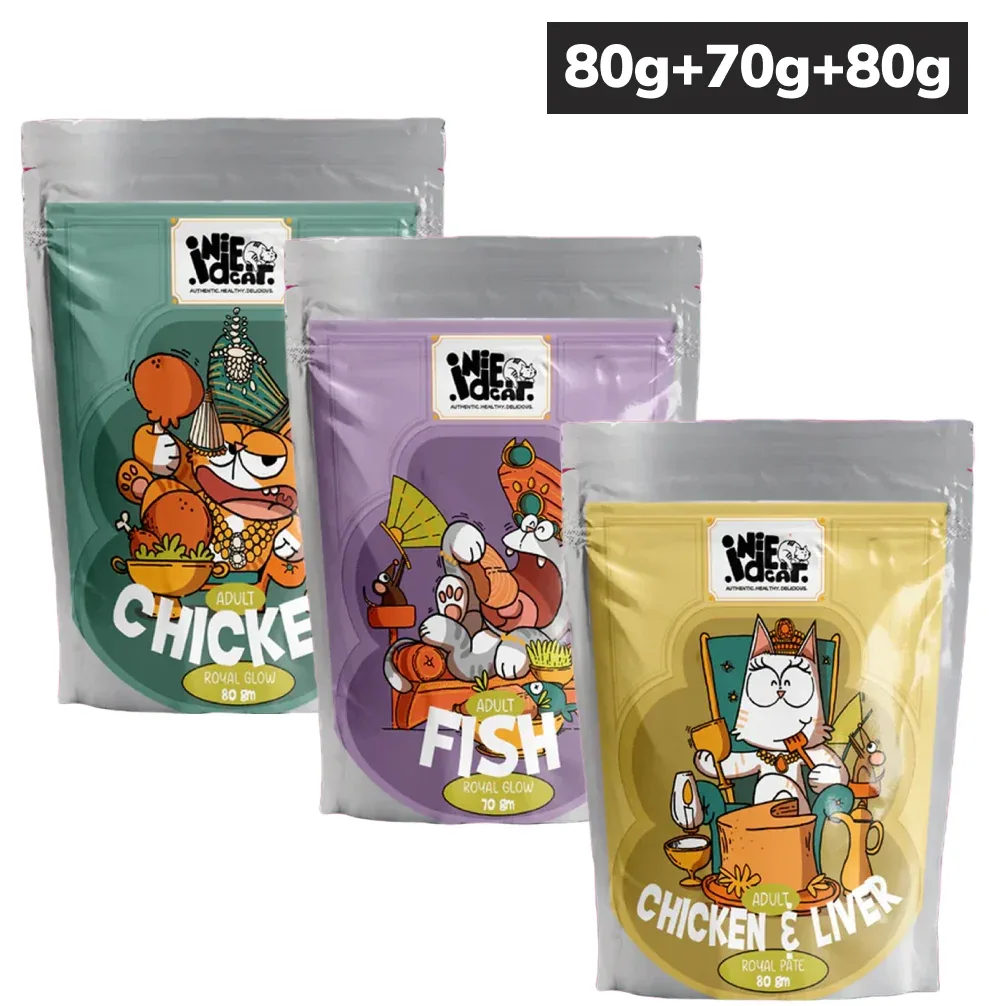 IndieCat Royal Glow Chicken and Mackerel Fish and Pate Chicken & Liver Combo Adult Cat Wet Food - Image 2