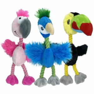 Multipet Mini Bird Brain Plush Dog Toy Assorted Animals 8 in