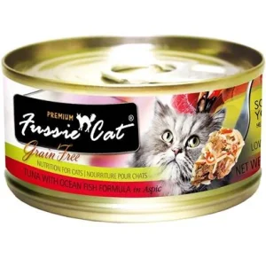 Fussie Cat Premium Tuna with Ocean Fish Formula in Aspic Canned Cat Food - 24/2.82 oz Cans - Case of 1