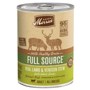Merrick Full Source Healthy Grains Lamb and Venison Recipe Wet Canned Dog Food - 12/12.7 oz Cans - Case of 12