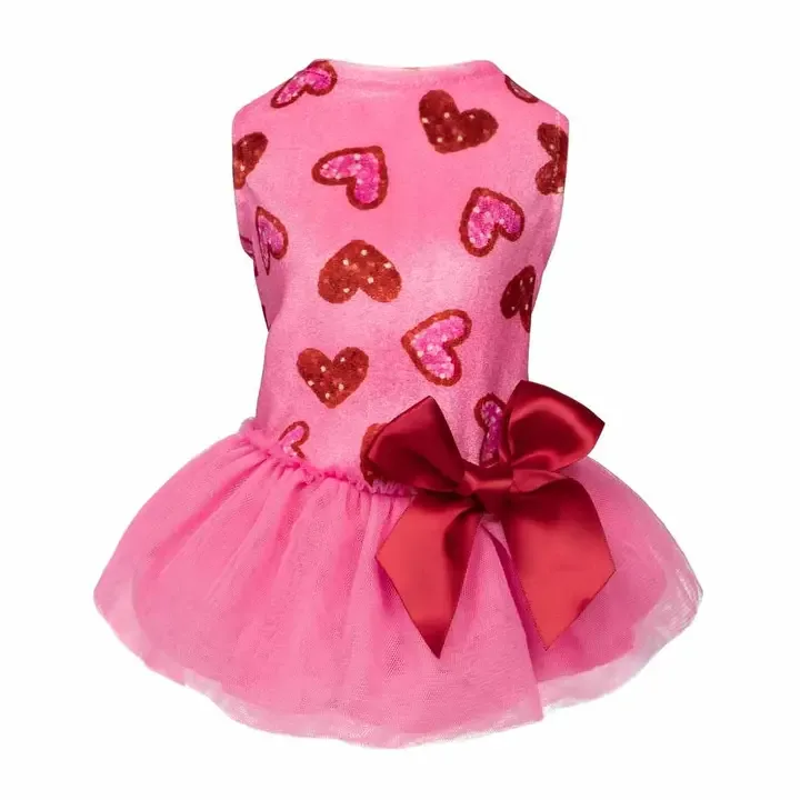 Heart Pattern Dog Tulle Dress - Image 2