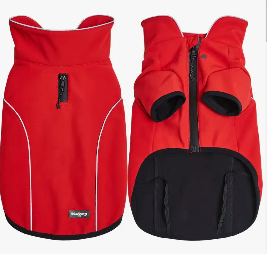 Waterproof Jacket Reflective Softshell Jacket in Red - Image 2