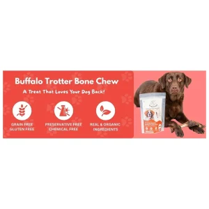 Floofyou Air Dried Buffalo Trotter Bone Dental Chew Dog Treats