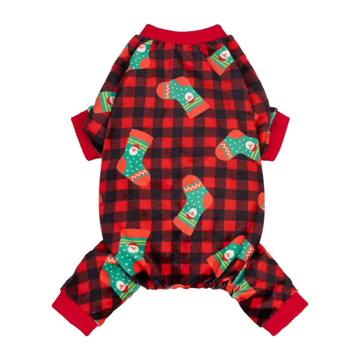 Plaid Christmas Socks Dog Pajamas