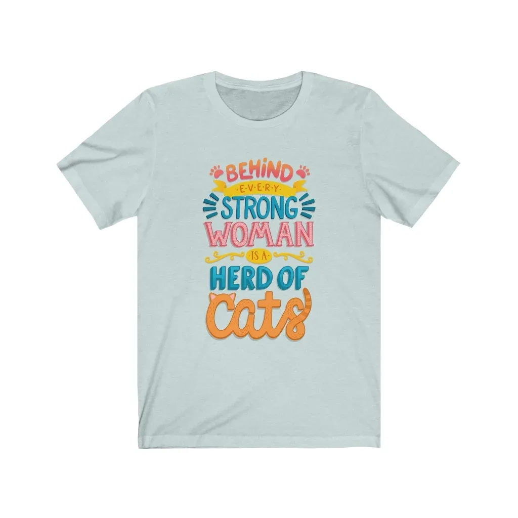 Strong Woman Cat T-Shirt - Image 2