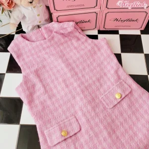 Wooflink Tweed Dress for Mom - Pink
