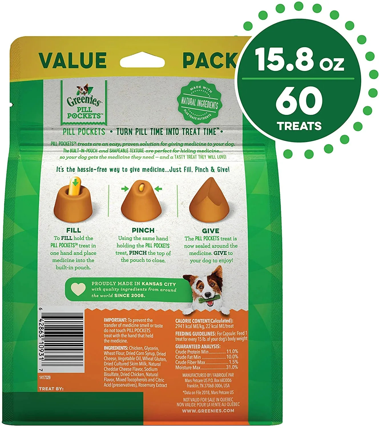 Greenies Pill Pockets for Dogs Cheese Capsule Value Bag - 15.8 oz - Image 2