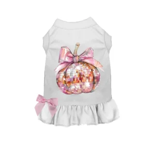 Pretty Pink Pumpkin Dog Dress - Halloween Dog Dress