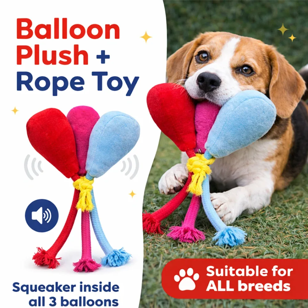 Pawgypets Balloon Plush with Rope Toy for Dogs - Image 2