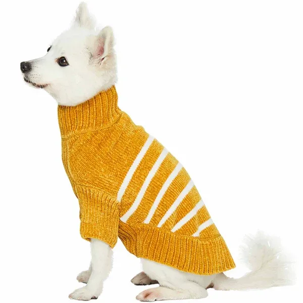 Chenille Classy Striped Sweater in Mustard - Image 2