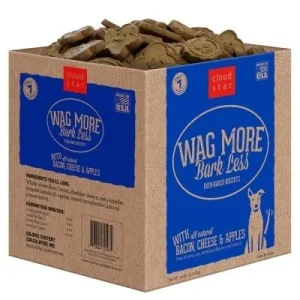 Cloud Star Wag More Bark Less Bulk Boxes Baked Bacon & Cheese Biscuit Dog Treats - 20 lb Box
