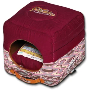 Touchdog ® '70's Vintage-Tribal' 2-in-1 Collapsible Squared Dog and Cat Bed