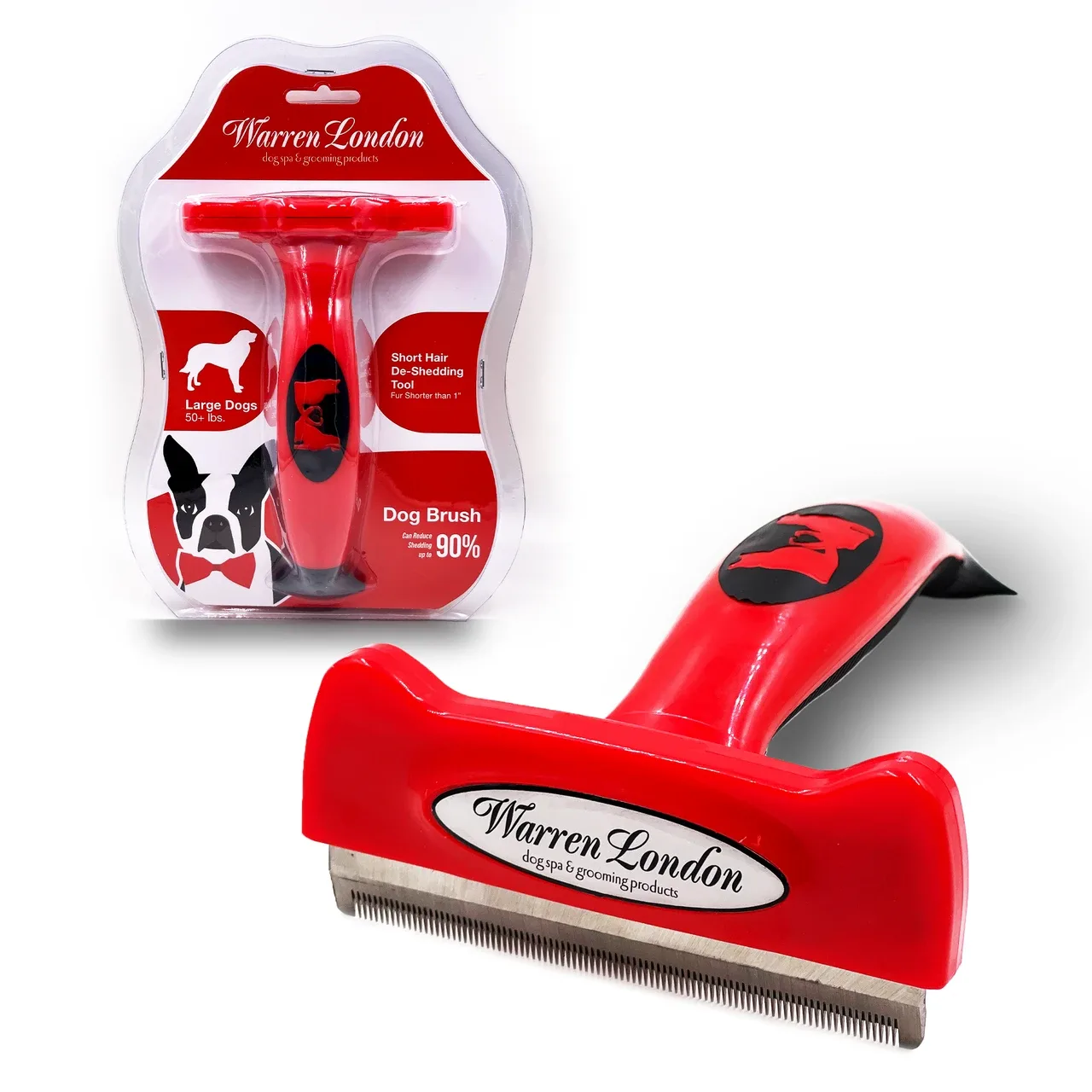 Warren London Large Dog Short Hair De-Shedding Brush