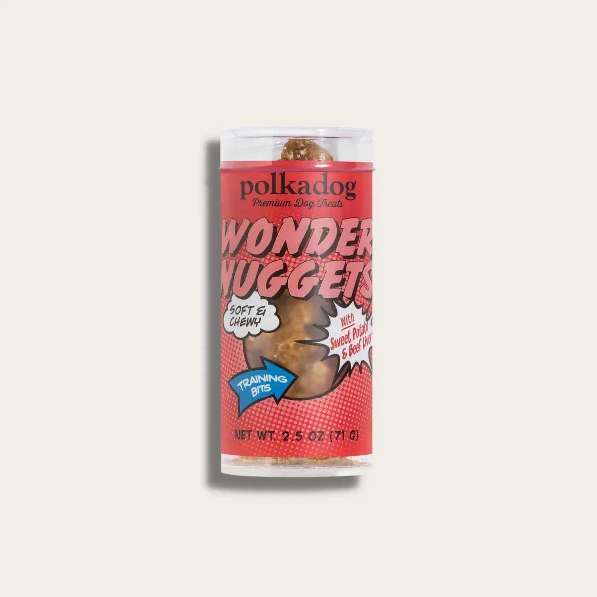 Polkadog Wonder Nuggets Training Bits Sweet Potato & Beef Liver Soft & Chewy Dog Treats Mini Tube - Image 2