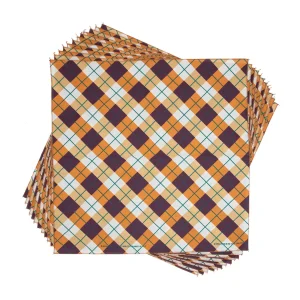 Fall Plaid Dog Bandana, 22 inch, 12 Pack