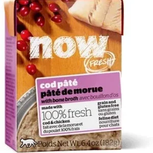 Petcurean NOW FRESH Grain-Free Cod Pate' Wet Cat Food - 6.4 oz - Case of 24