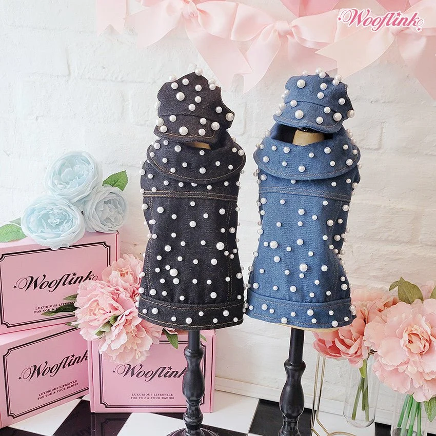 Wooflink My Pearl Denim Vest in Blue - Image 2