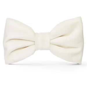 Ivory Velvet Dog Bow Tie