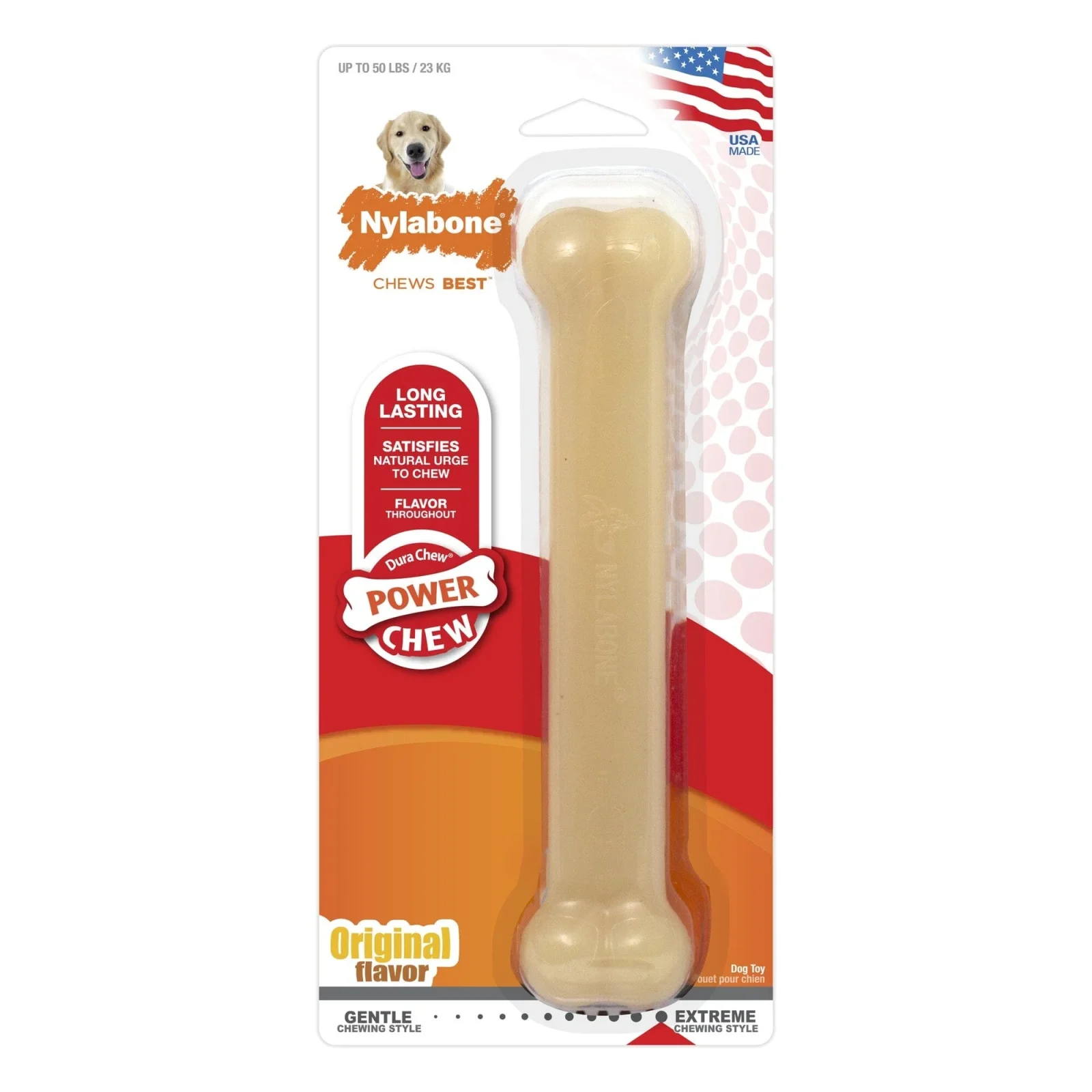 Nylabone Classic Bone Durable Power-Chew Original Flavored Nylon Chew Dog Toy - Image 2