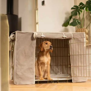 Dog Crate with Crate Cover in Savanna Stone by Lords & Labradors