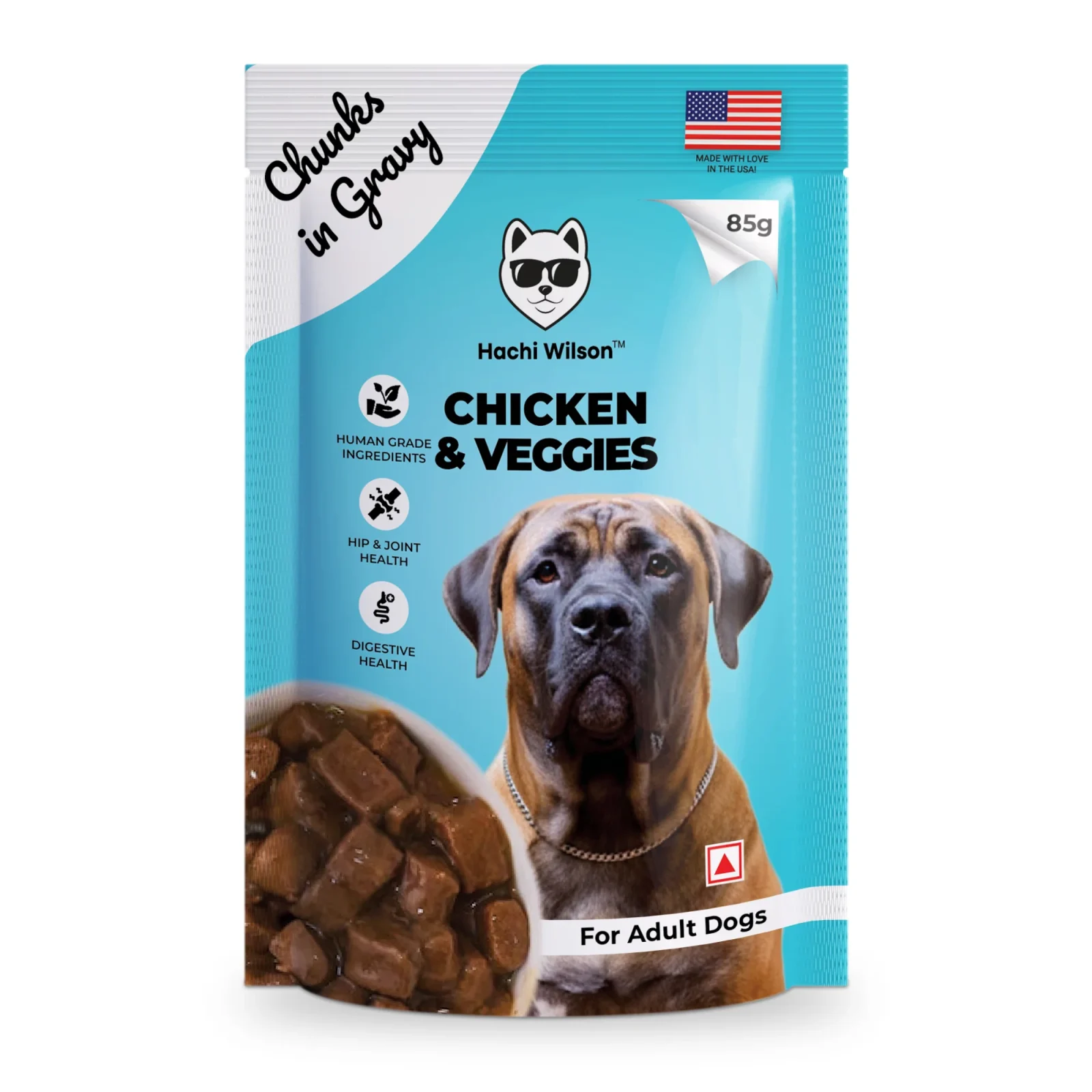 Hachi Wilson Premium Chicken & Veggies with Chunks in Gravy Dog Wet Food - Image 2