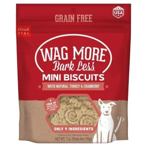 Cloud Star Mini Crunchy Treats with Turkey & Cranberry Oven Baked Dog Biscuit Treats - 7 oz Bag