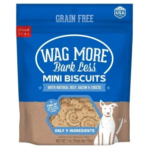 Cloud Star Mini Crunchy Treats with Beef Bacon & Cheese Oven Baked Dog Biscuit Treats - 7 oz Bag