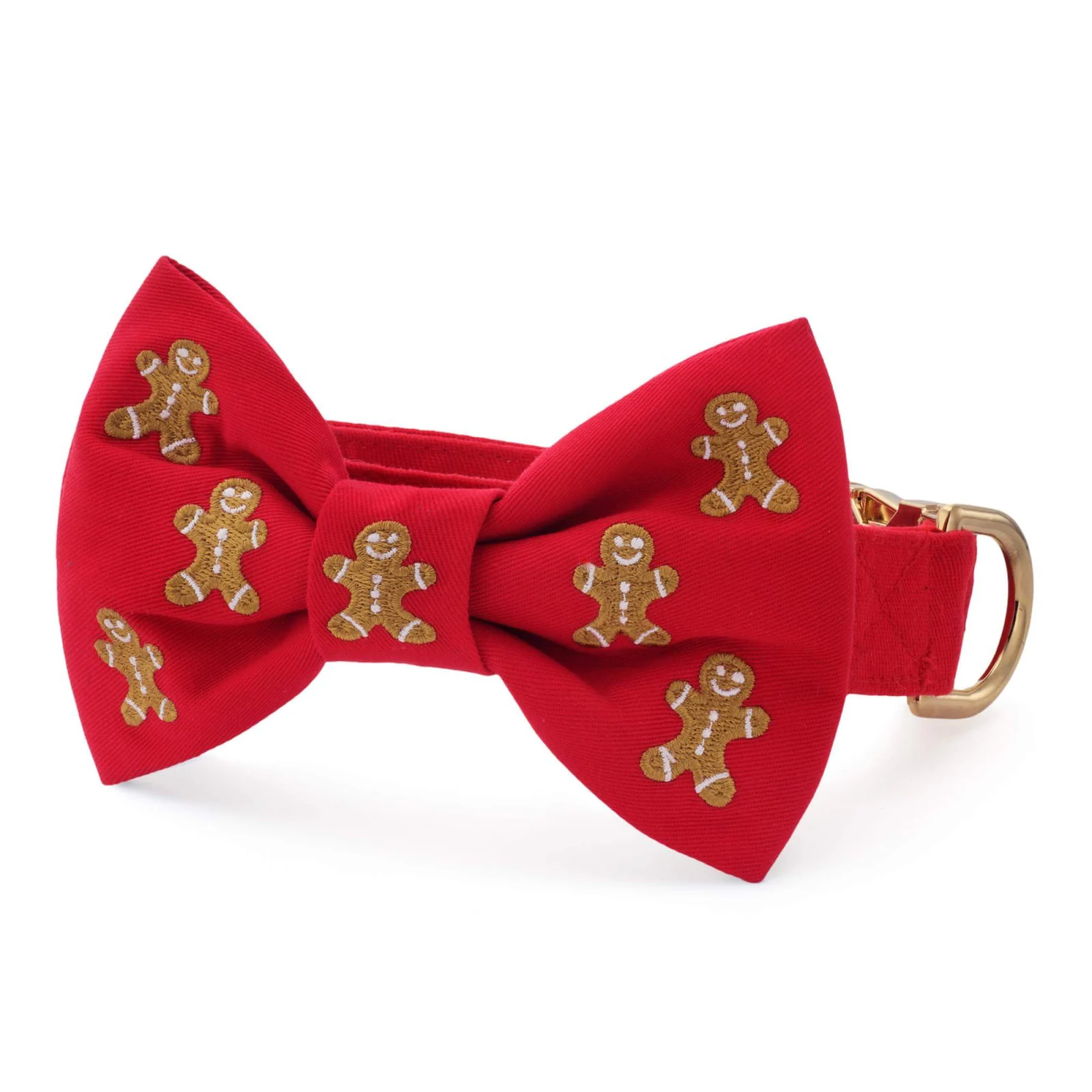 Gingerbread Man Embroidered Bow Tie Collar