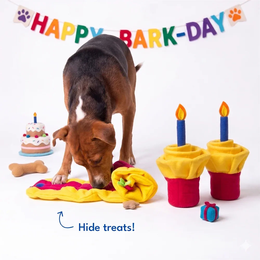 For The Love Of Dog Pink Birthday Snuffle Pupcake Toy for Dogs - Image 2