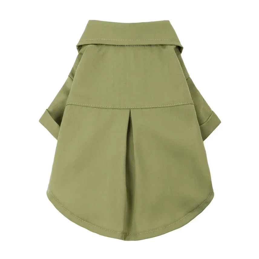 Formal Dog Collar Shirt in Olive - Image 2