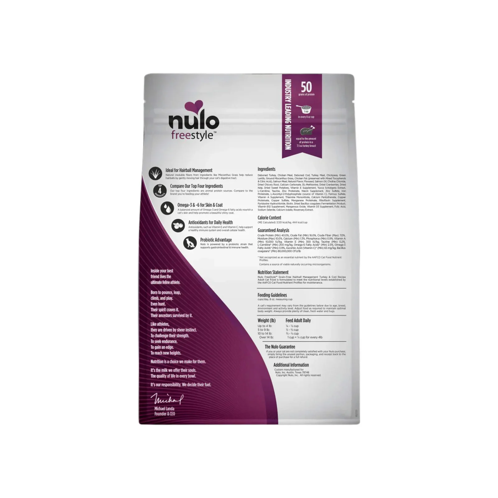 Nulo Freestyle Hairball Management Turkey & Cod Dry Cat Food - Image 2