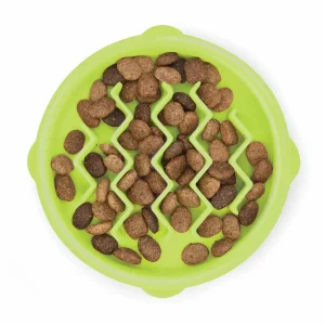 Catstages Kitty Slow-Feeder Cat Bowl Green