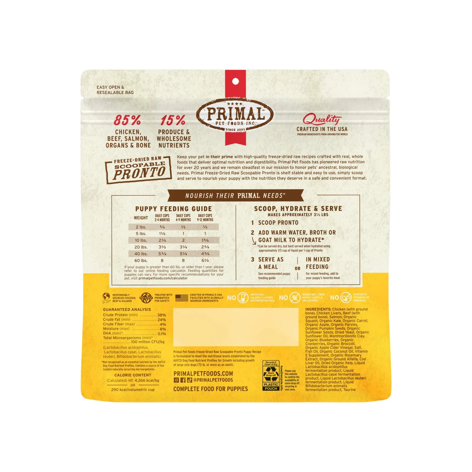 Primal Pet Foods Pronto Freeze Dried Raw Puppy Food - Image 2