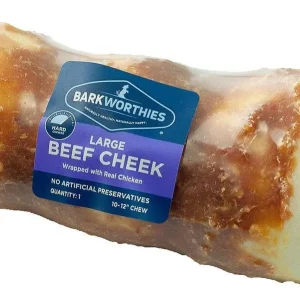 Barkworthies 10 Dog Bone - 12” Large Beef Cheek Wrapped with Real Chicken - 6 ct Case - Case of 1